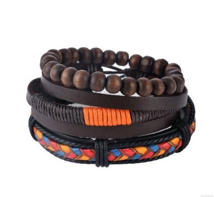 Leather Bracelet Men Multilayer Bead Bracelet Punk Wrap Bracelets for Women Vintage punk Men Jewelry - Prime Street