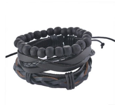 Leather Bracelet Men Multilayer Bead Bracelet Punk Wrap Bracelets for Women Vintage punk Men Jewelry - Prime Street