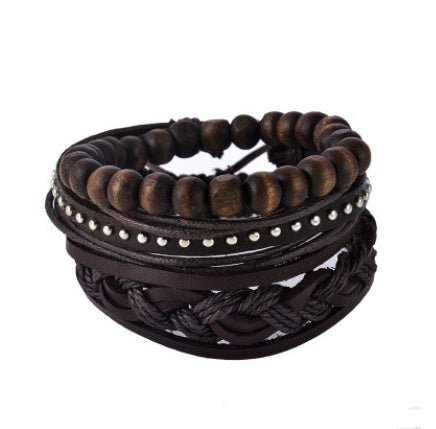 Leather Bracelet Men Multilayer Bead Bracelet Punk Wrap Bracelets for Women Vintage punk Men Jewelry - Prime Street