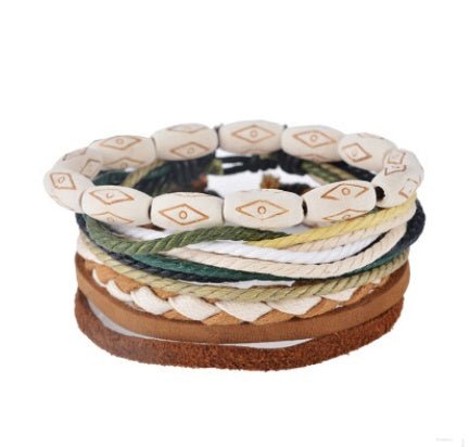 Leather Bracelet Men Multilayer Bead Bracelet Punk Wrap Bracelets for Women Vintage punk Men Jewelry - Prime Street