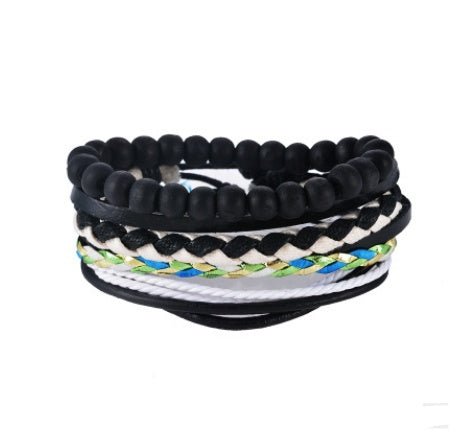 Leather Bracelet Men Multilayer Bead Bracelet Punk Wrap Bracelets for Women Vintage punk Men Jewelry - Prime Street