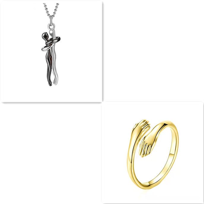 Love Hug Necklace Unisex Men Women Couple Jewelry Simple Temperament Clavicle Chain Valentines Day Lover Gift - Prime Street