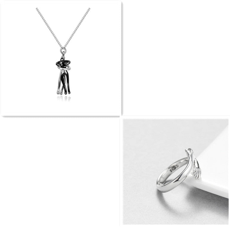 Love Hug Necklace Unisex Men Women Couple Jewelry Simple Temperament Clavicle Chain Valentines Day Lover Gift - Prime Street