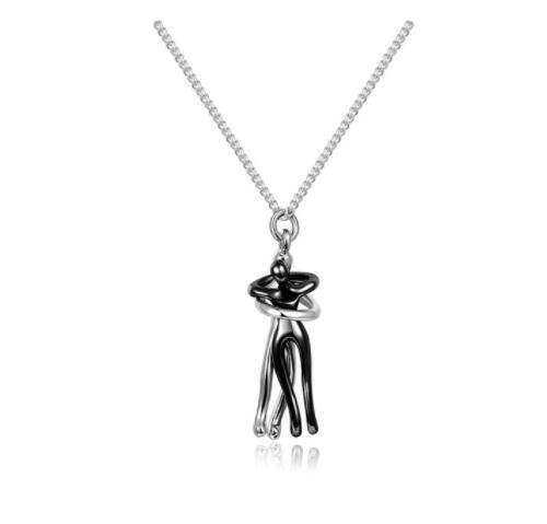 Love Hug Necklace Unisex Men Women Couple Jewelry Simple Temperament Clavicle Chain Valentines Day Lover Gift - Prime Street