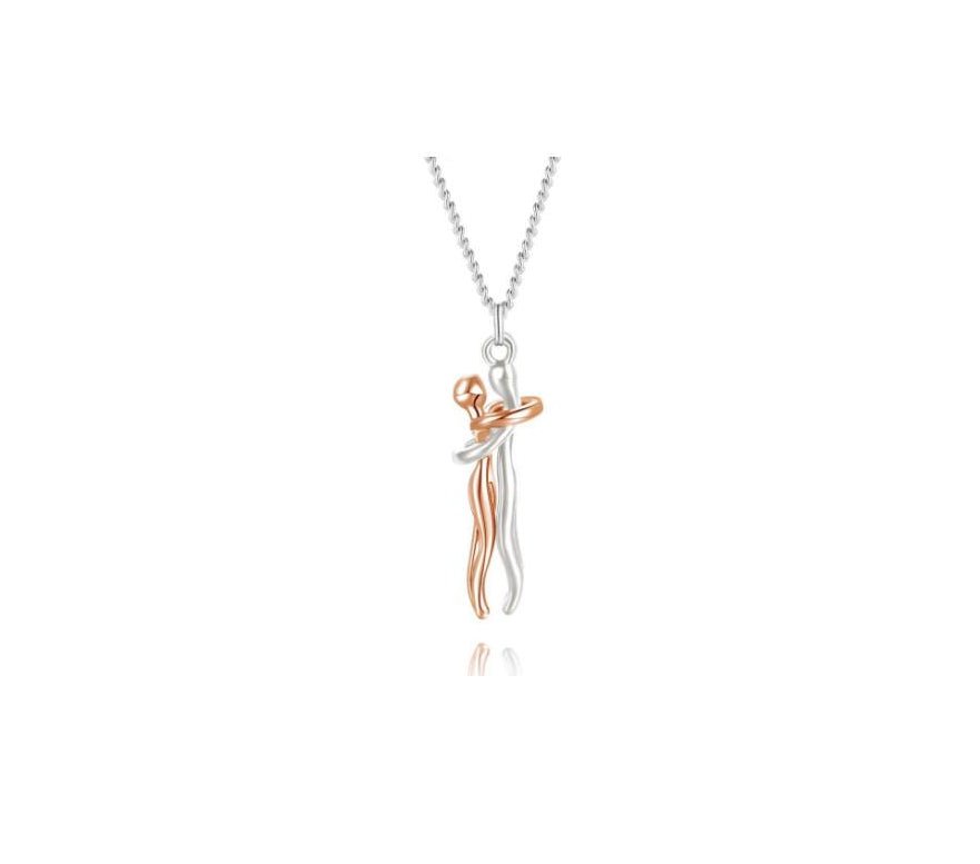 Love Hug Necklace Unisex Men Women Couple Jewelry Simple Temperament Clavicle Chain Valentines Day Lover Gift - Prime Street