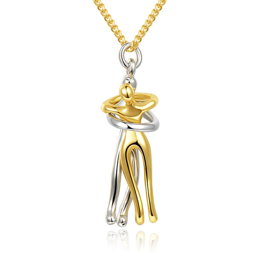 Love Hug Necklace Unisex Men Women Couple Jewelry Simple Temperament Clavicle Chain Valentines Day Lover Gift - Prime Street