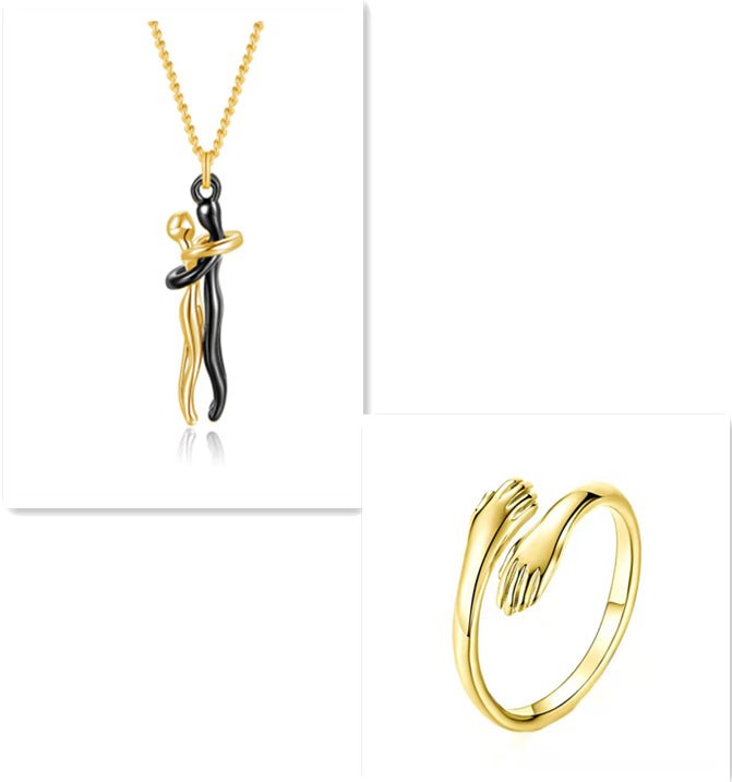 Love Hug Necklace Unisex Men Women Couple Jewelry Simple Temperament Clavicle Chain Valentines Day Lover Gift - Prime Street