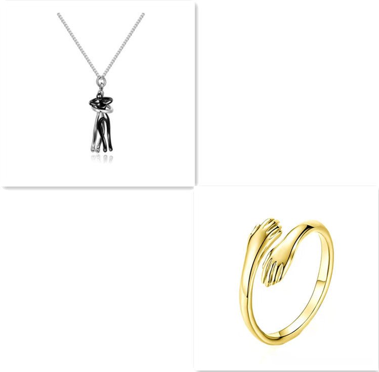 Love Hug Necklace Unisex Men Women Couple Jewelry Simple Temperament Clavicle Chain Valentines Day Lover Gift - Prime Street