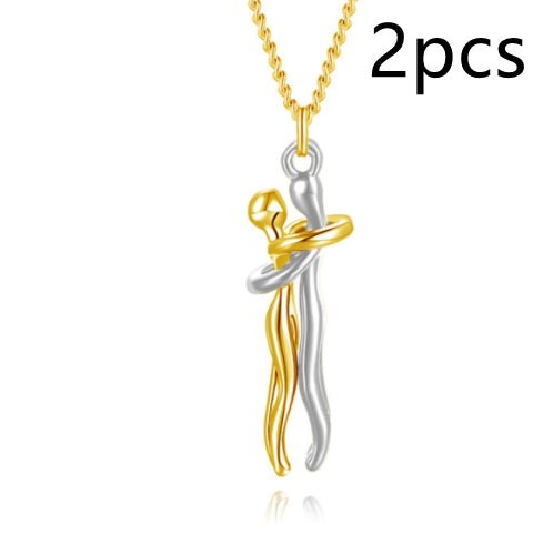 Love Hug Necklace Unisex Men Women Couple Jewelry Simple Temperament Clavicle Chain Valentines Day Lover Gift - Prime Street