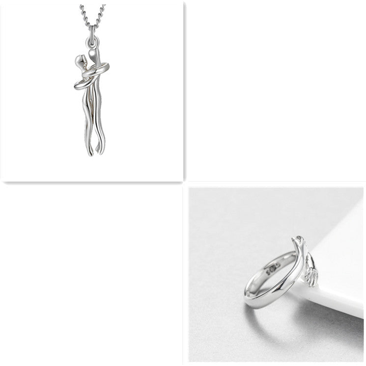 Love Hug Necklace Unisex Men Women Couple Jewelry Simple Temperament Clavicle Chain Valentines Day Lover Gift - Prime Street