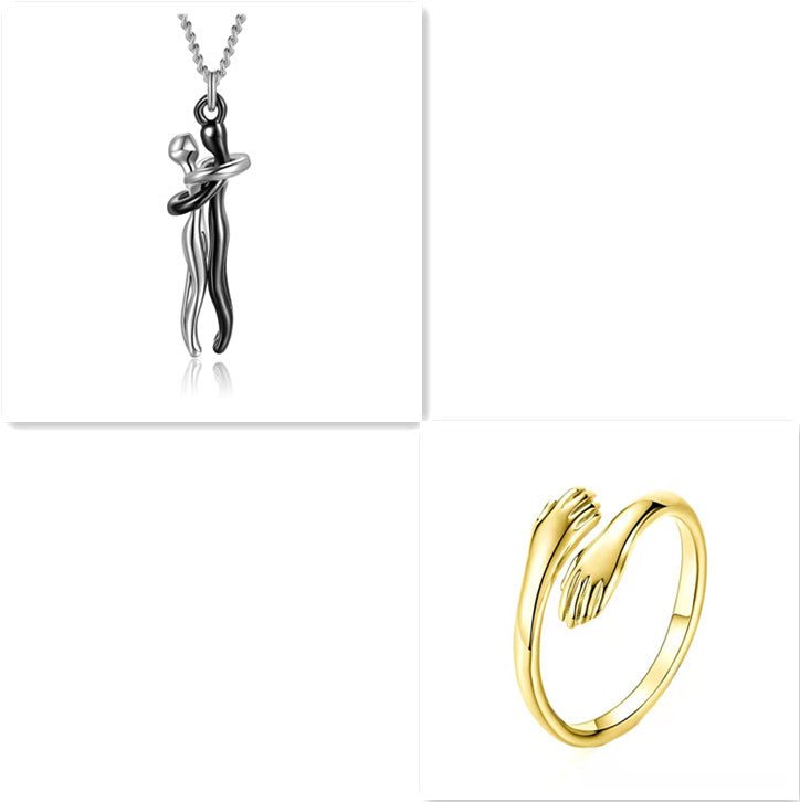 Love Hug Necklace Unisex Men Women Couple Jewelry Simple Temperament Clavicle Chain Valentines Day Lover Gift - Prime Street