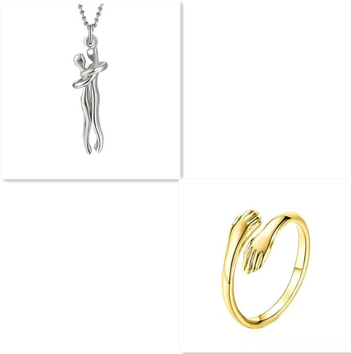 Love Hug Necklace Unisex Men Women Couple Jewelry Simple Temperament Clavicle Chain Valentines Day Lover Gift - Prime Street