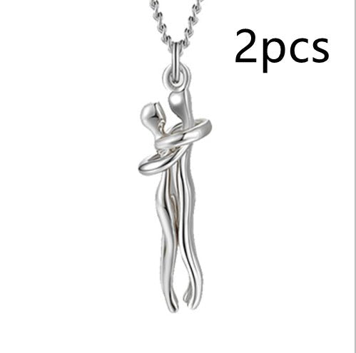 Love Hug Necklace Unisex Men Women Couple Jewelry Simple Temperament Clavicle Chain Valentines Day Lover Gift - Prime Street