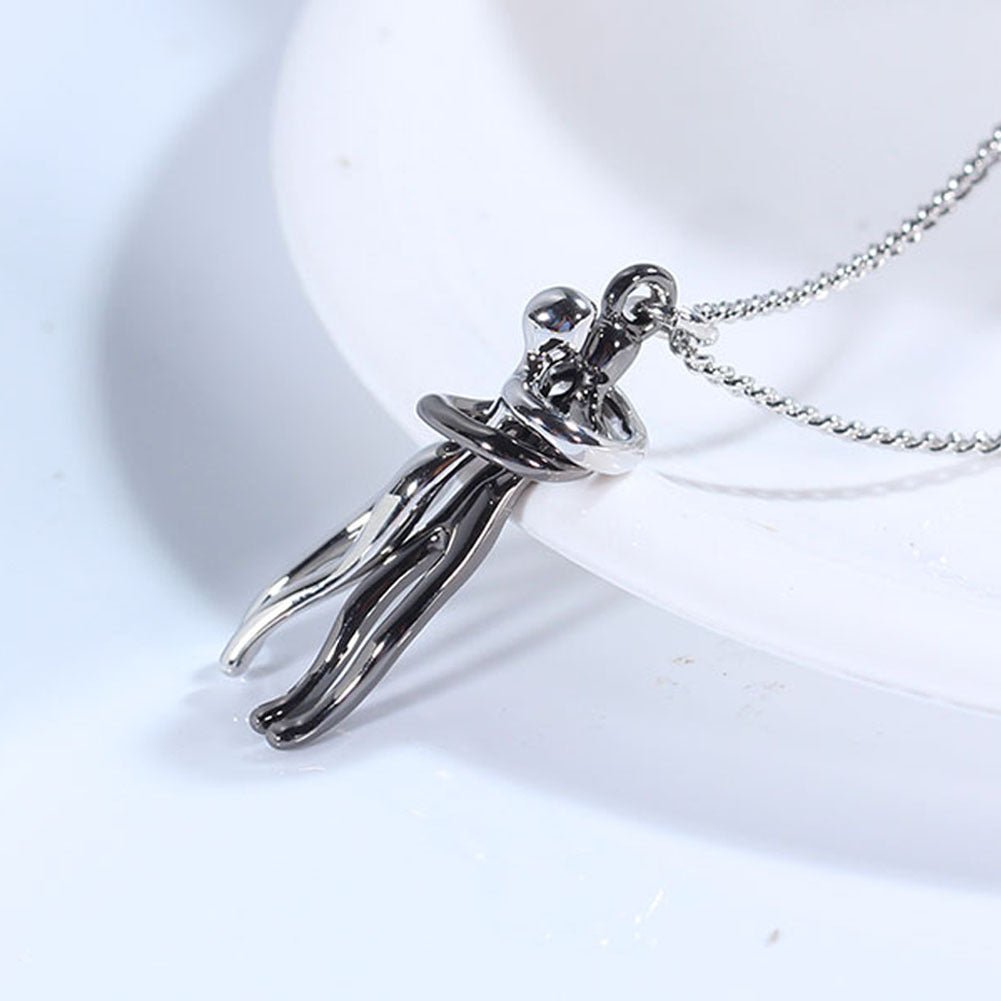 Love Hug Necklace Unisex Men Women Couple Jewelry Simple Temperament Clavicle Chain Valentines Day Lover Gift - Prime Street