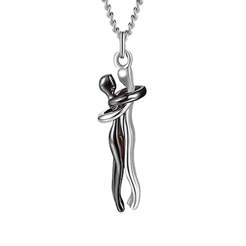 Love Hug Necklace Unisex Men Women Couple Jewelry Simple Temperament Clavicle Chain Valentines Day Lover Gift - Prime Street