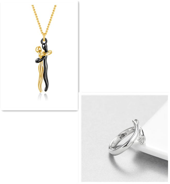 Love Hug Necklace Unisex Men Women Couple Jewelry Simple Temperament Clavicle Chain Valentines Day Lover Gift - Prime Street