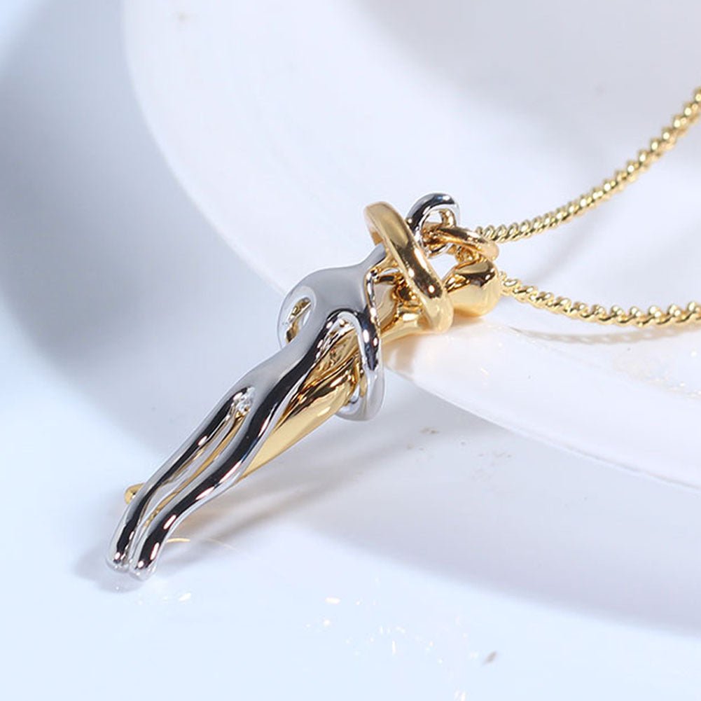 Love Hug Necklace Unisex Men Women Couple Jewelry Simple Temperament Clavicle Chain Valentines Day Lover Gift - Prime Street
