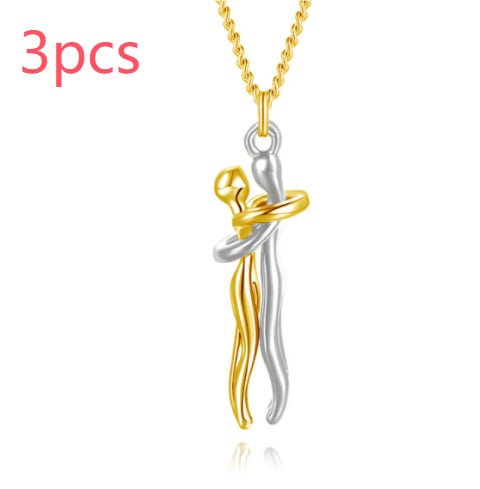 Love Hug Necklace Unisex Men Women Couple Jewelry Simple Temperament Clavicle Chain Valentines Day Lover Gift - Prime Street