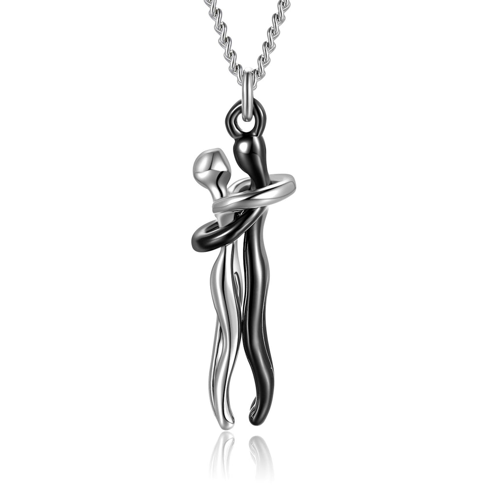Love Hug Necklace Unisex Men Women Couple Jewelry Simple Temperament Clavicle Chain Valentines Day Lover Gift - Prime Street