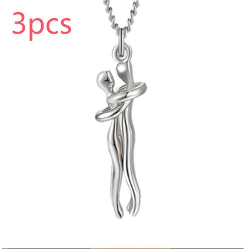 Love Hug Necklace Unisex Men Women Couple Jewelry Simple Temperament Clavicle Chain Valentines Day Lover Gift - Prime Street