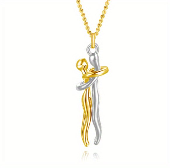 Love Hug Necklace Unisex Men Women Couple Jewelry Simple Temperament Clavicle Chain Valentines Day Lover Gift - Prime Street