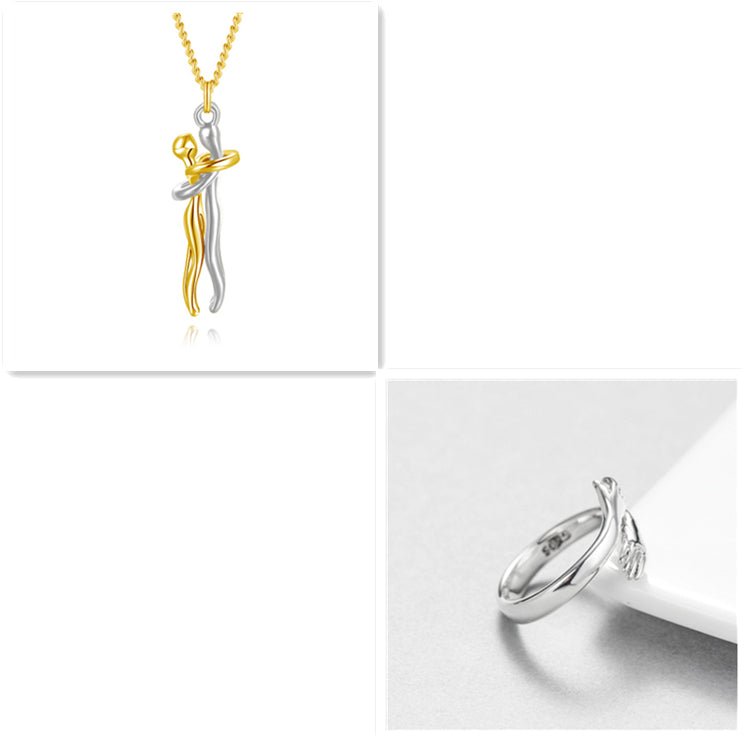 Love Hug Necklace Unisex Men Women Couple Jewelry Simple Temperament Clavicle Chain Valentines Day Lover Gift - Prime Street