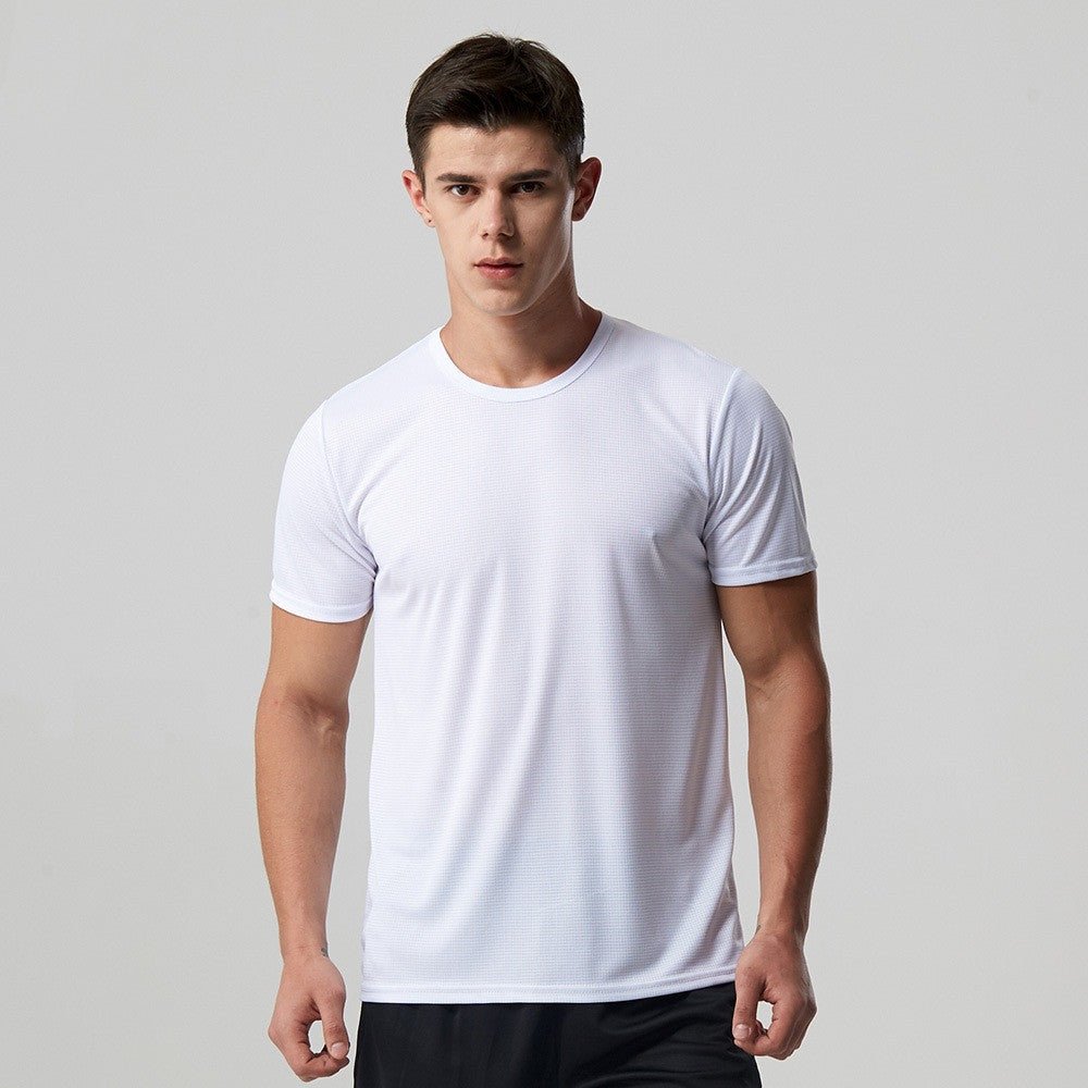 Men Quick Dry T Shirt Running Slim Fit Top Tees Solid Shirts - Prime Street