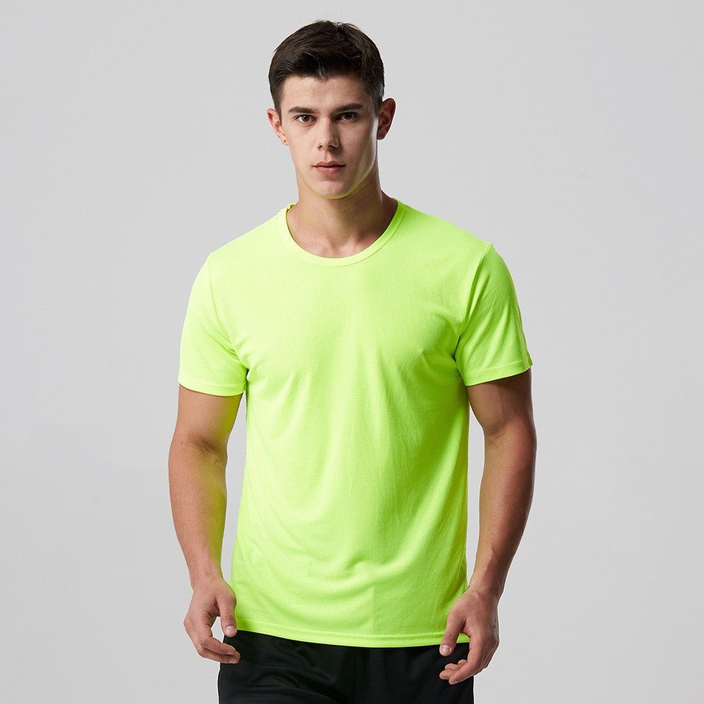 Men Quick Dry T Shirt Running Slim Fit Top Tees Solid Shirts - Prime Street