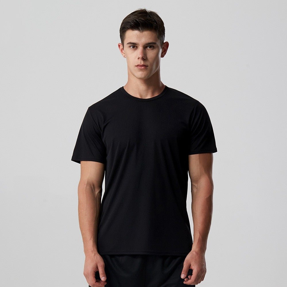 Men Quick Dry T Shirt Running Slim Fit Top Tees Solid Shirts - Prime Street