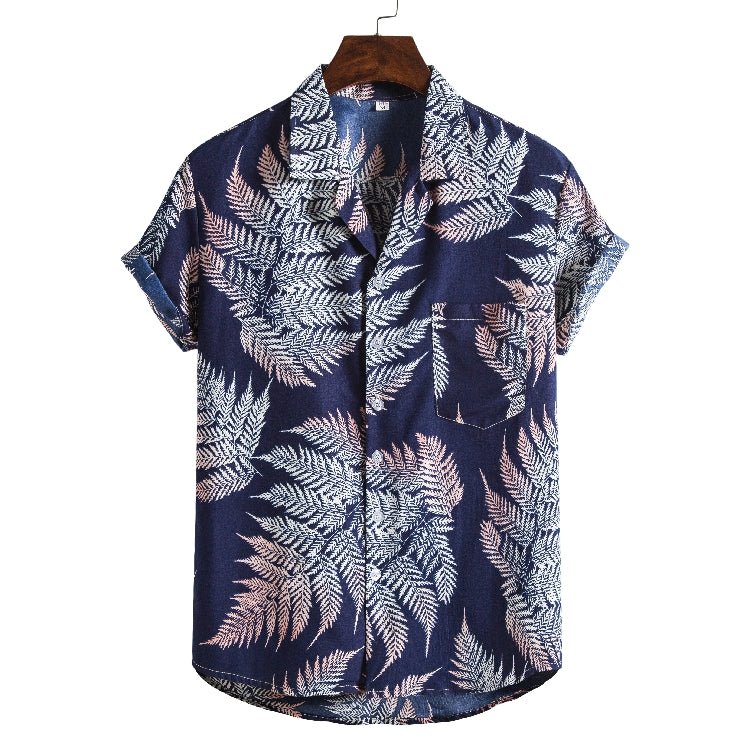 Men Short sleeved beach shirts men New printed T shirt - Prime Street