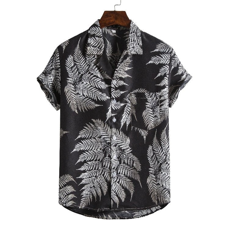 Men Short sleeved beach shirts men New printed T shirt - Prime Street