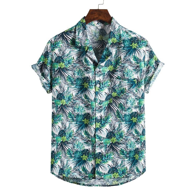 Men Short sleeved beach shirts men New printed T shirt - Prime Street