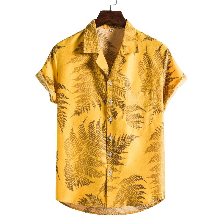 Men Short sleeved beach shirts men New printed T shirt - Prime Street
