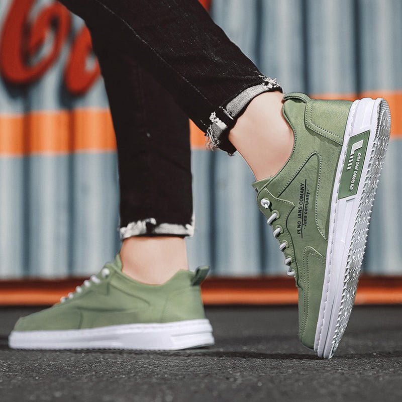 Men Sneakers Lace-up Letter Print Platform Canvas Shoes Sports - Prime Street