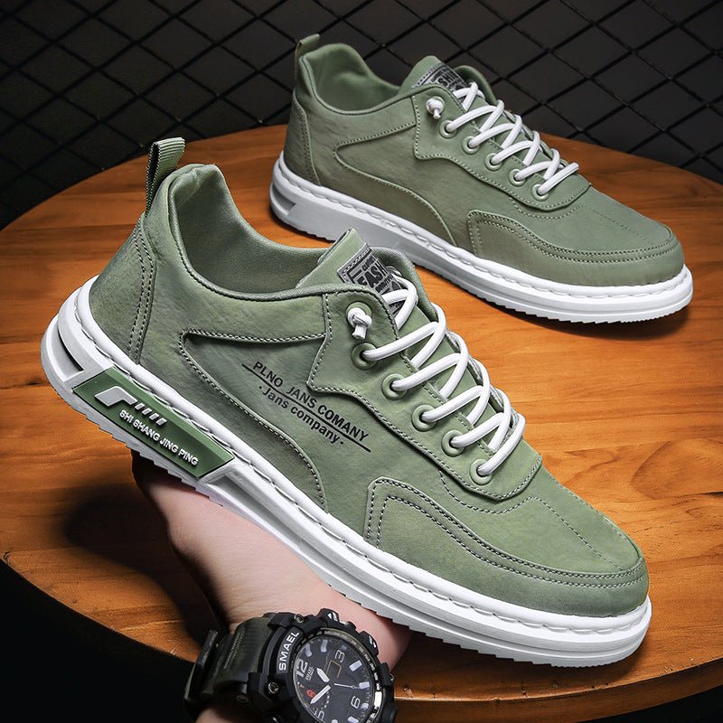Men Sneakers Lace-up Letter Print Platform Canvas Shoes Sports - Prime Street
