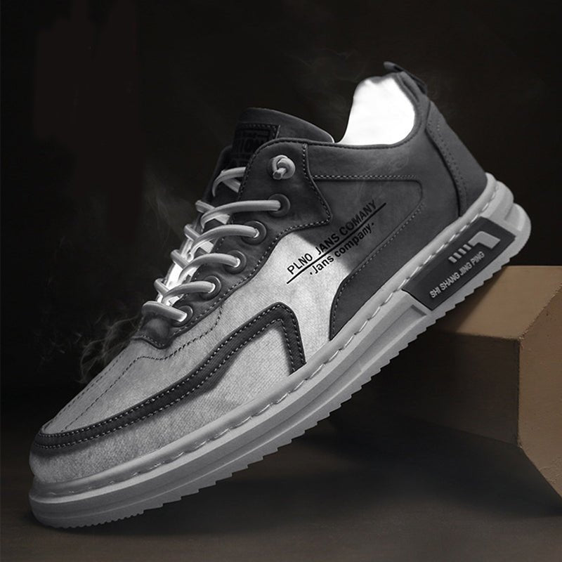Men Sneakers Lace-up Letter Print Platform Canvas Shoes Sports - Prime Street