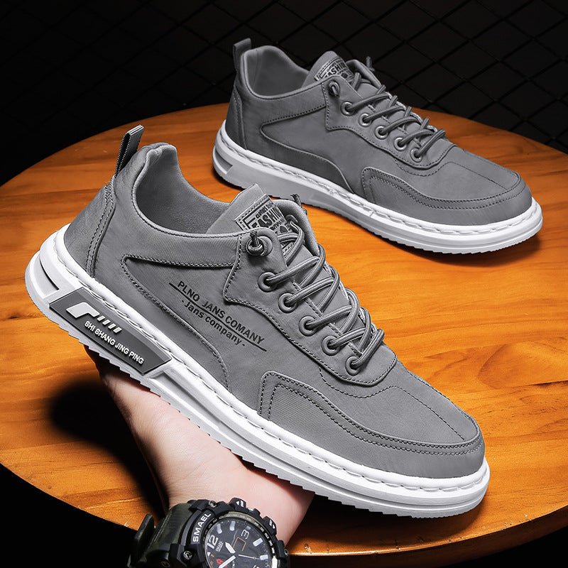 Men Sneakers Lace-up Letter Print Platform Canvas Shoes Sports - Prime Street