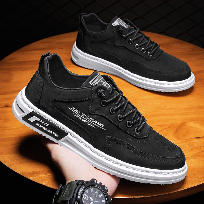 Men Sneakers Lace-up Letter Print Platform Canvas Shoes Sports - Prime Street