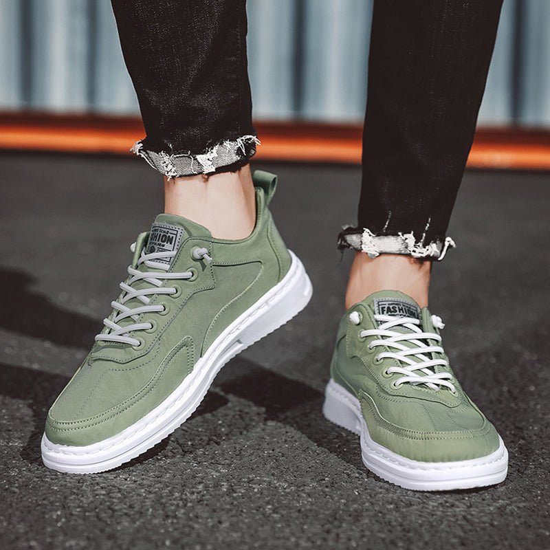 Men Sneakers Lace-up Letter Print Platform Canvas Shoes Sports - Prime Street
