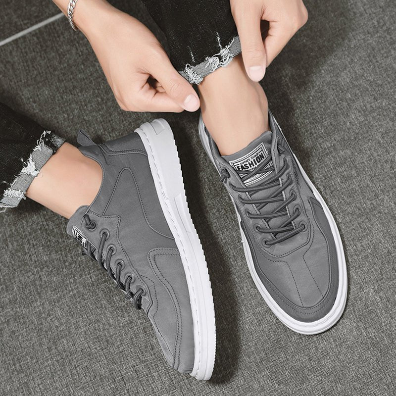 Men Sneakers Lace-up Letter Print Platform Canvas Shoes Sports - Prime Street