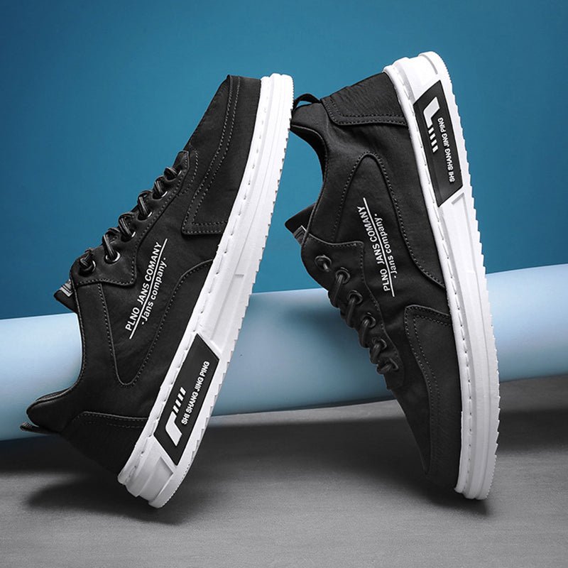 Men Sneakers Lace-up Letter Print Platform Canvas Shoes Sports - Prime Street