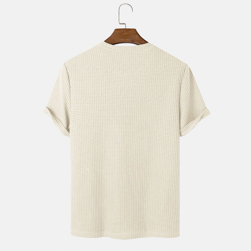 Men Summer Solid Color Round Neck Basic T-Shirts - Prime Street