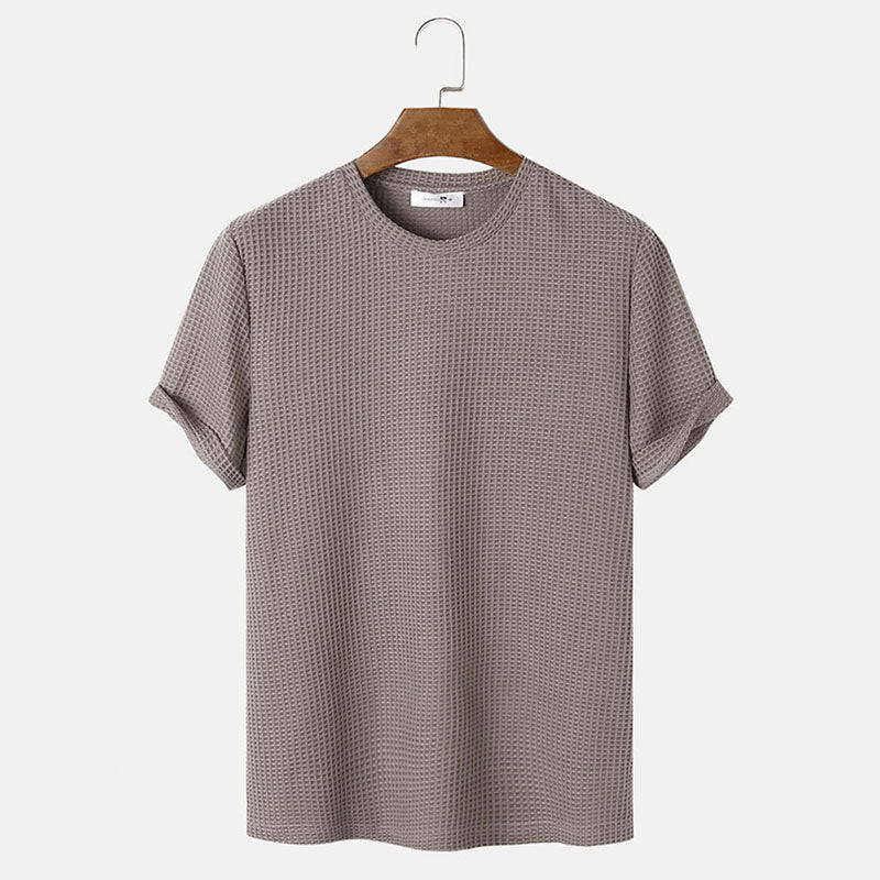 Men Summer Solid Color Round Neck Basic T-Shirts - Prime Street