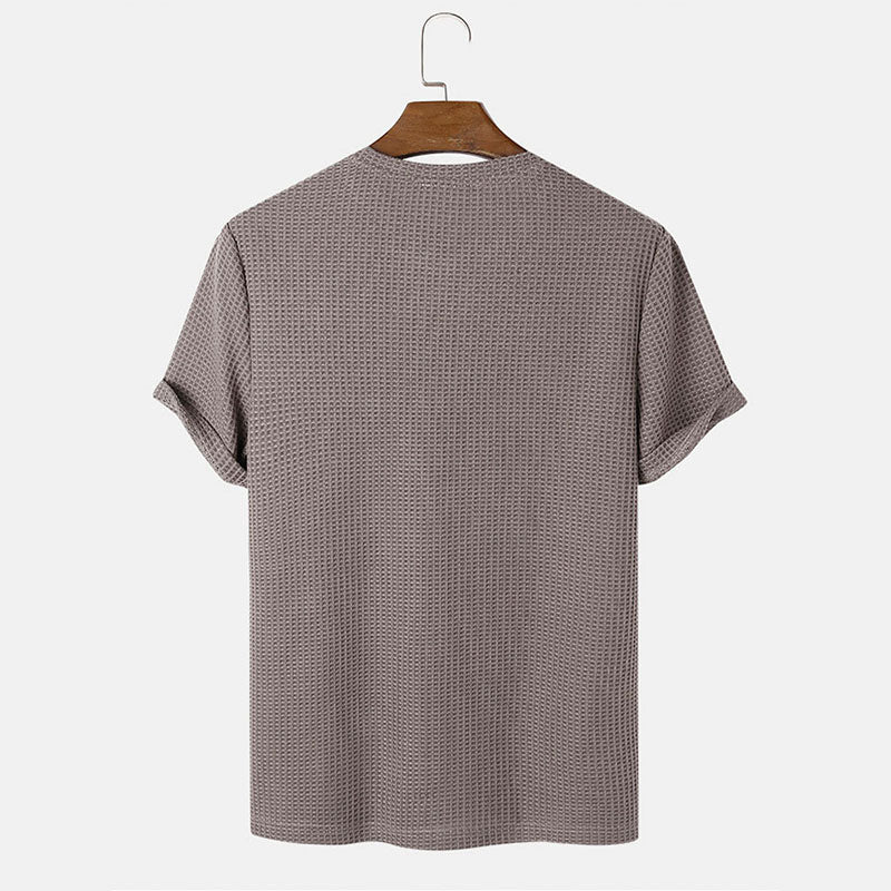 Men Summer Solid Color Round Neck Basic T-Shirts - Prime Street