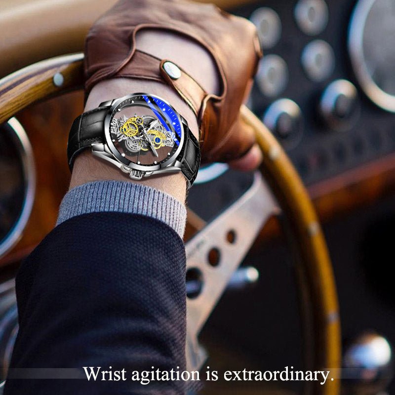 Men Watch Skeleton Automatic Quartz Watch Gold Skeleton Vintage Man Watch Mens Watches Top Brand Luxury - Prime Street