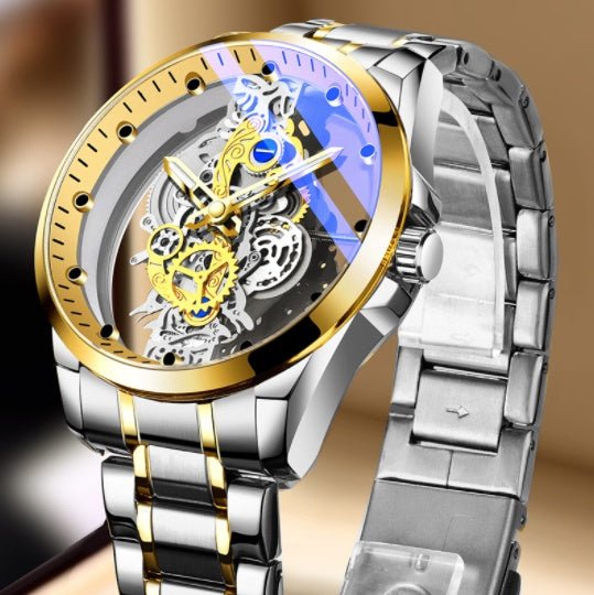 Men Watch Skeleton Automatic Quartz Watch Gold Skeleton Vintage Man Watch Mens Watches Top Brand Luxury - Prime Street