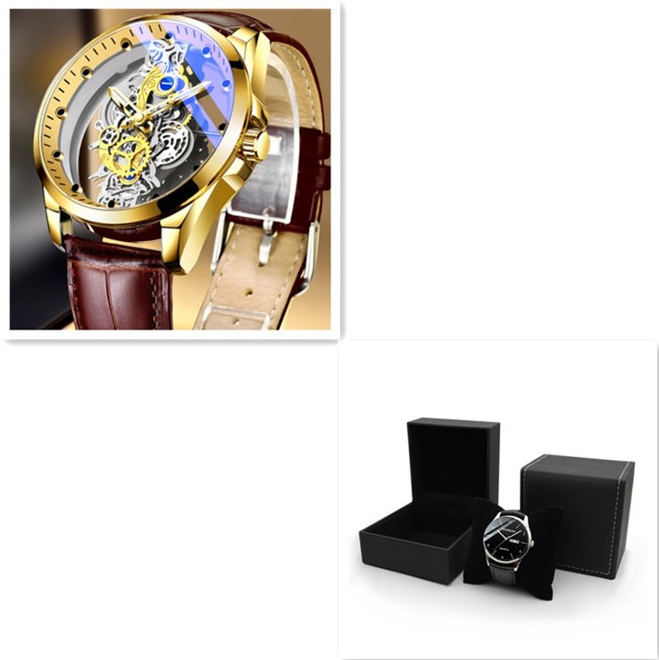 Men Watch Skeleton Automatic Quartz Watch Gold Skeleton Vintage Man Watch Mens Watches Top Brand Luxury - Prime Street