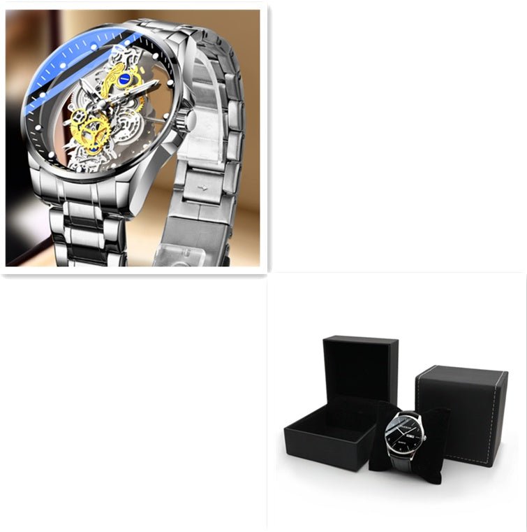 Men Watch Skeleton Automatic Quartz Watch Gold Skeleton Vintage Man Watch Mens Watches Top Brand Luxury - Prime Street