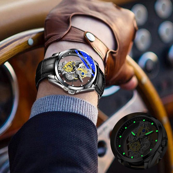 Men Watch Skeleton Automatic Quartz Watch Gold Skeleton Vintage Man Watch Mens Watches Top Brand Luxury - Prime Street