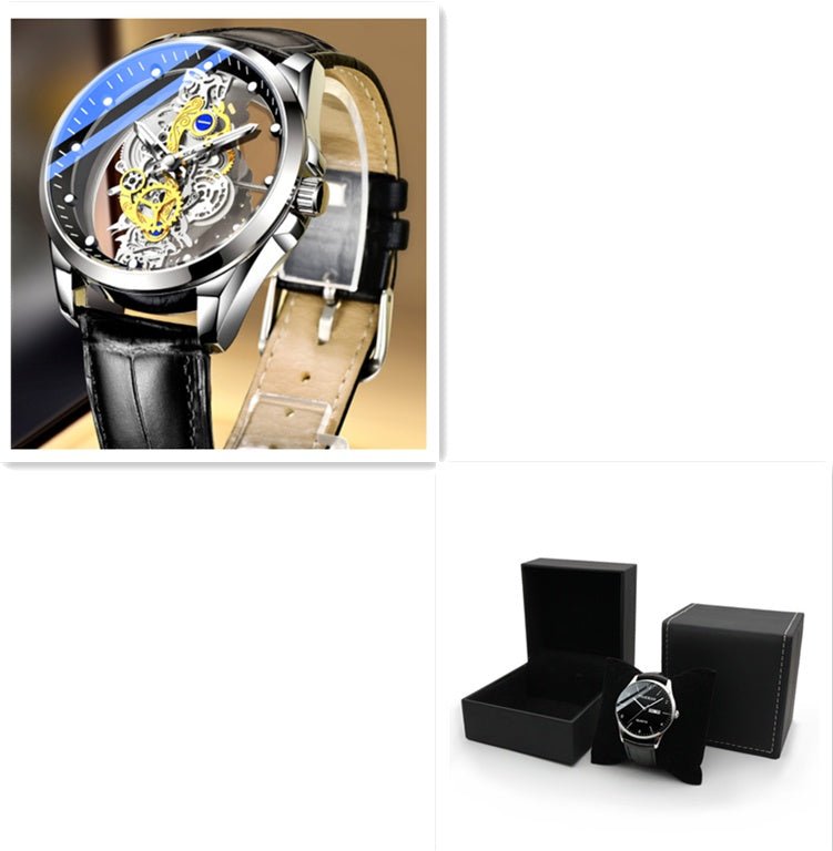 Men Watch Skeleton Automatic Quartz Watch Gold Skeleton Vintage Man Watch Mens Watches Top Brand Luxury - Prime Street